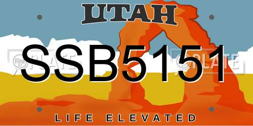 SSB5151 Utah License Plate