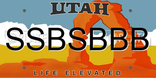 SSBSBBB Utah License Plate