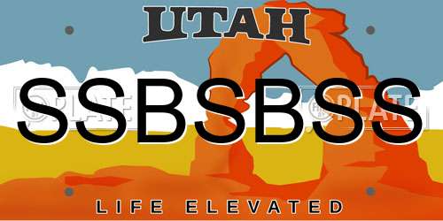 SSBSBSS Utah License Plate