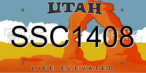 SSC1408 Utah License Plate