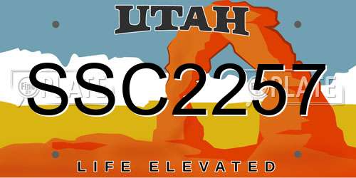 SSC2257 Utah License Plate