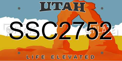 SSC2752 Utah License Plate