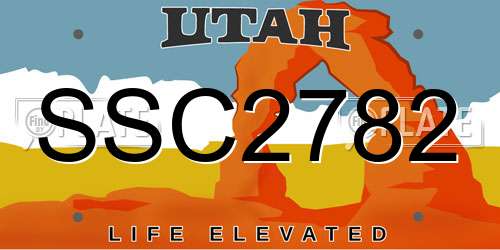 SSC2782 Utah License Plate