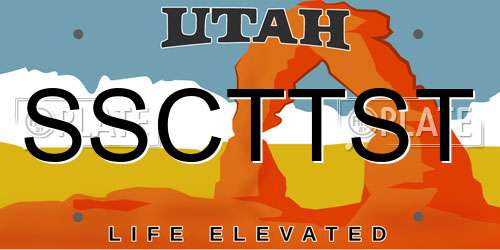 SSCTTST Utah License Plate