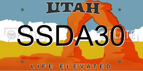 SSDA30 Utah License Plate