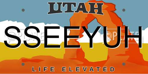 SSEEYUH Utah License Plate