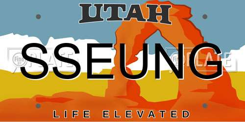 SSEUNG Utah License Plate