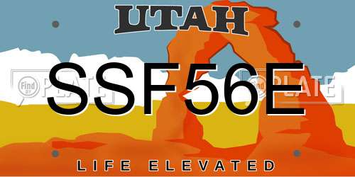 SSF56E Utah License Plate