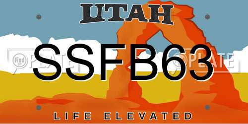 SSFB63 Utah License Plate