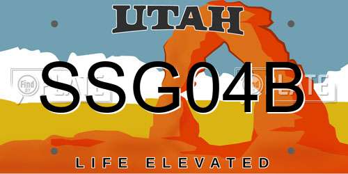 SSG04B Utah License Plate