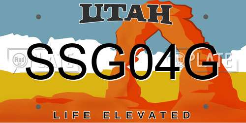 SSG04G Utah License Plate
