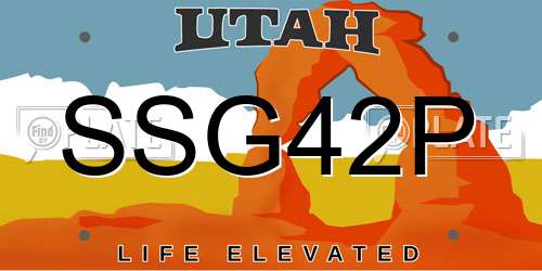 SSG42P Utah License Plate
