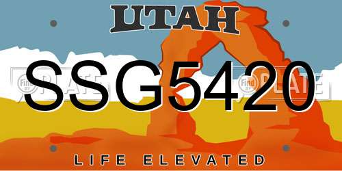 SSG5420 Utah License Plate