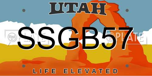 SSGB57 Utah License Plate