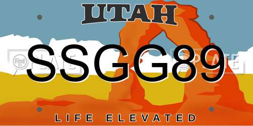 SSGG89 Utah License Plate