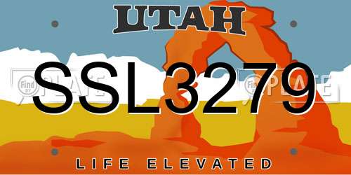 SSL3279 Utah License Plate