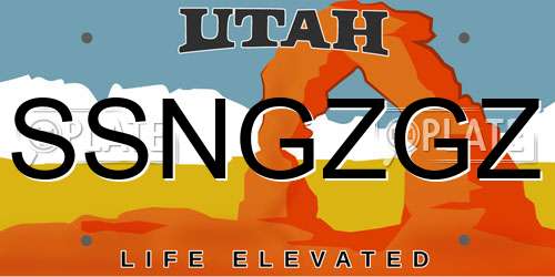 SSNGZGZ Utah License Plate