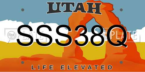 SSS38Q Utah License Plate
