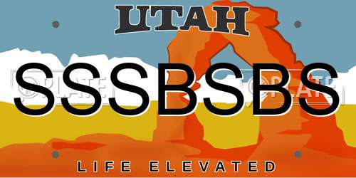 SSSBSBS Utah License Plate