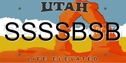 SSSSBSB Utah License Plate