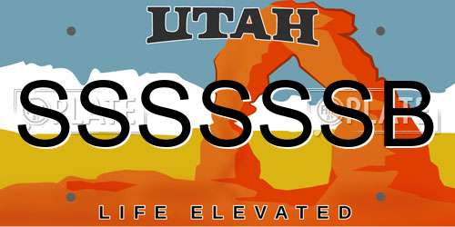 SSSSSSB Utah License Plate