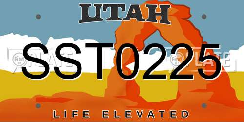 SST0225 Utah License Plate