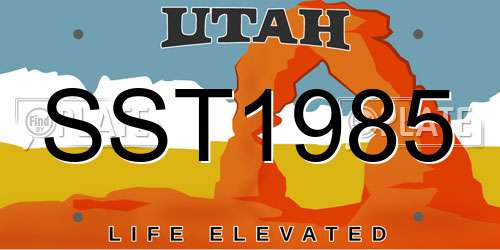 SST1985 Utah License Plate