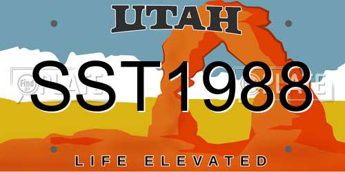 SST1988 Utah License Plate