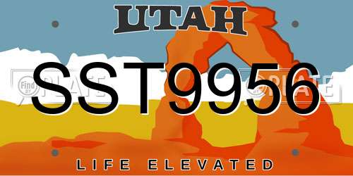 SST9956 Utah License Plate