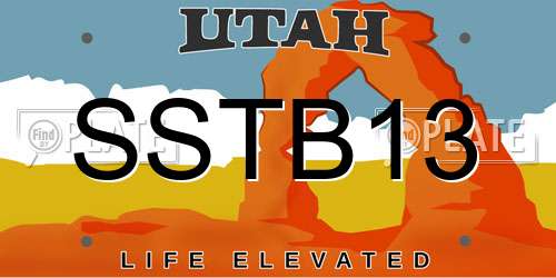 SSTB13 Utah License Plate