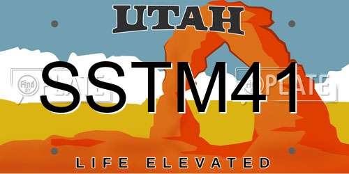 SSTM41 Utah License Plate
