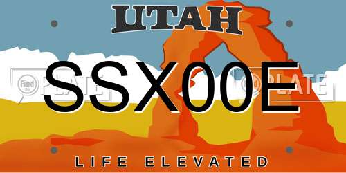 SSX00E Utah License Plate