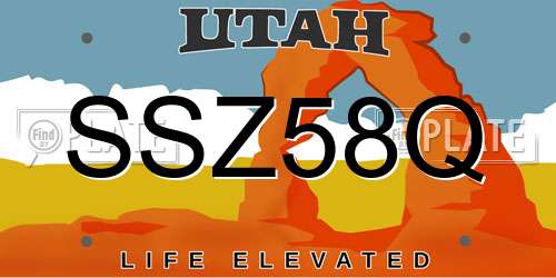 SSZ58Q Utah License Plate