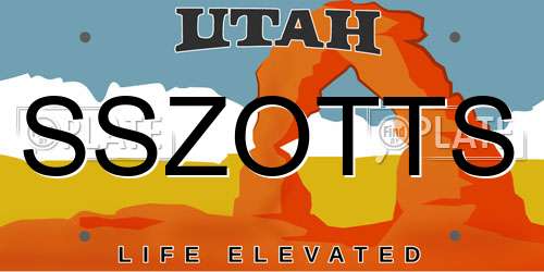 SSZOTTS Utah License Plate