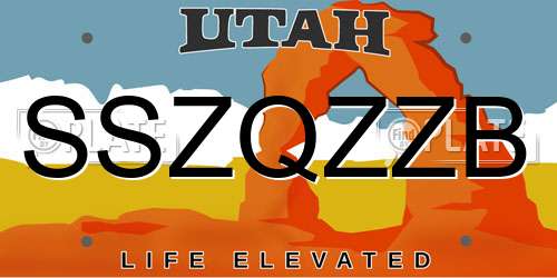 SSZQZZB Utah License Plate