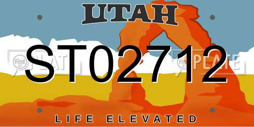 ST02712 Utah License Plate