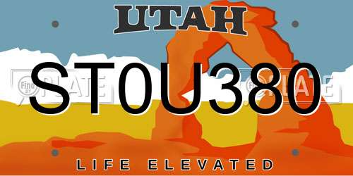 ST0U380 Utah License Plate