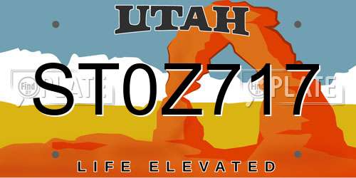 ST0Z717 Utah License Plate