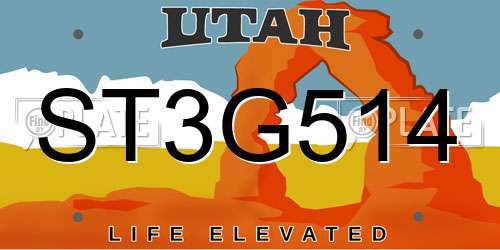 ST3G514 Utah License Plate