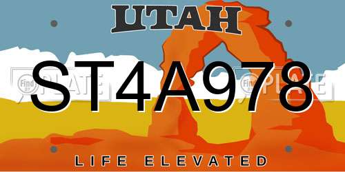 ST4A978 Utah License Plate