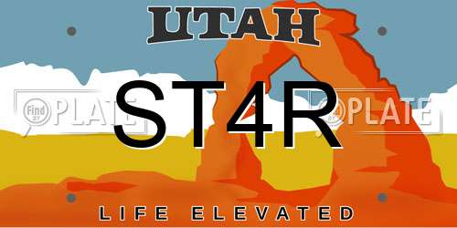 ST4R Utah License Plate