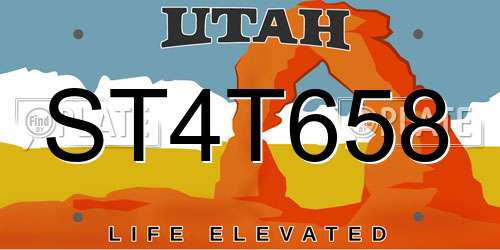 ST4T658 Utah License Plate