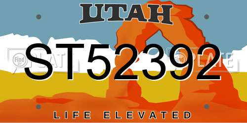 ST52392 Utah License Plate