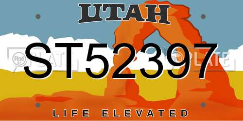 ST52397 Utah License Plate