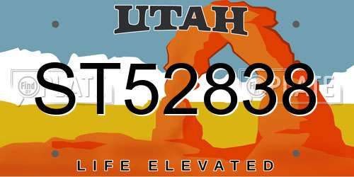 ST52838 Utah License Plate