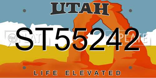 ST55242 Utah License Plate