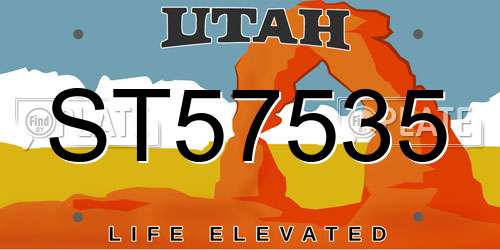 ST57535 Utah License Plate