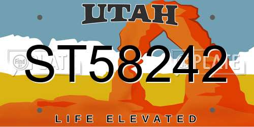 ST58242 Utah License Plate