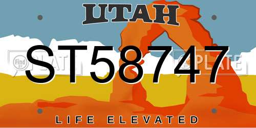 ST58747 Utah License Plate
