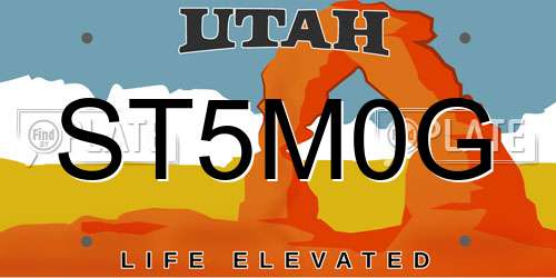 ST5M0G Utah License Plate